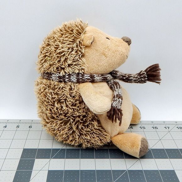 Pier 1 Imports Felix the Hedgehog Tan Stuffed Animal Plush Fall Winter Scarf - Picture 2 of 8
